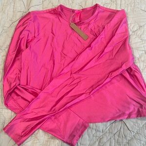 Skims Shine Spandex Jersey Long Sleeve Cropped Tee